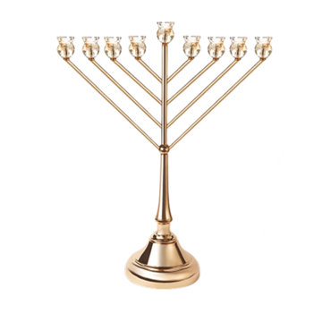 חנוכייה "אור הזהב" ענקית דגם חב"ד - מוזהבת