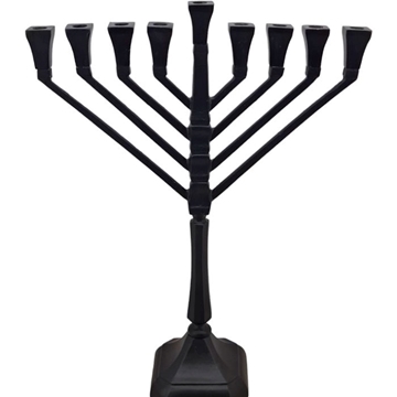 תמונה של חנוכייה "BRASS BLACK" דגם חב"ד  -גודל L